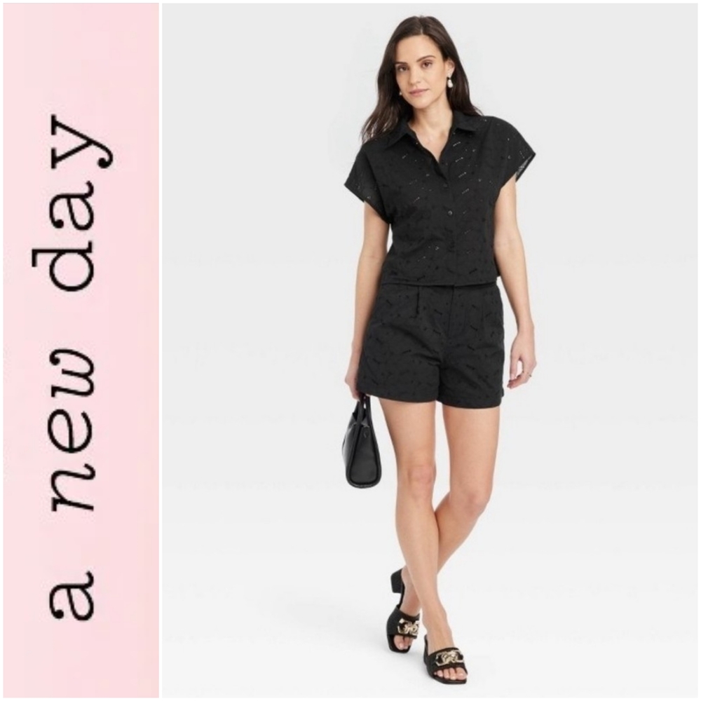 Black Eyelet Shorts